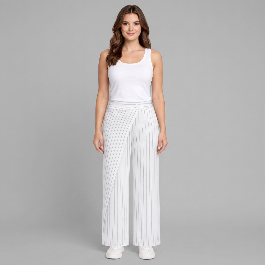 Elisa | Elegante Streifen Hose Damen Wickel