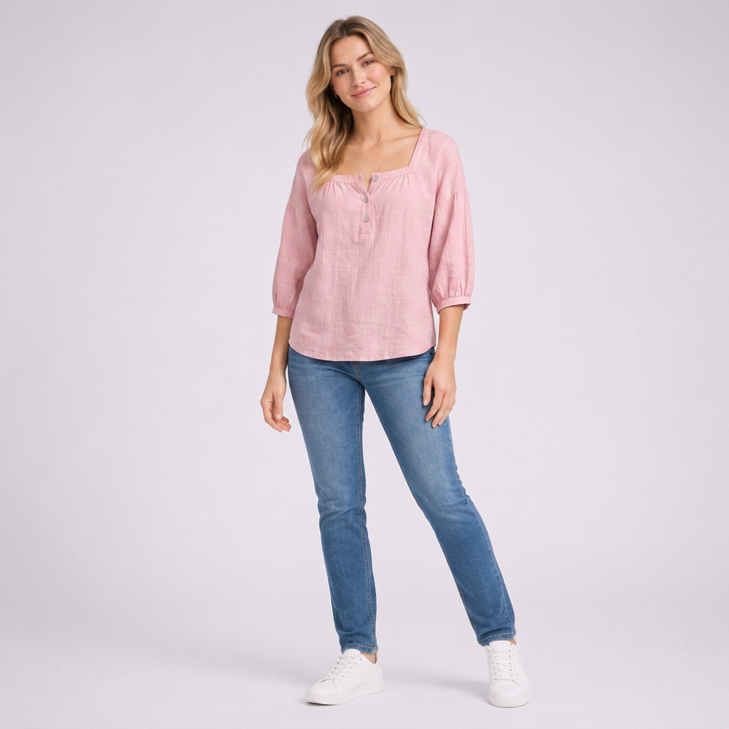 Zoe | Elegante Bluse Damen Eckiger Stil