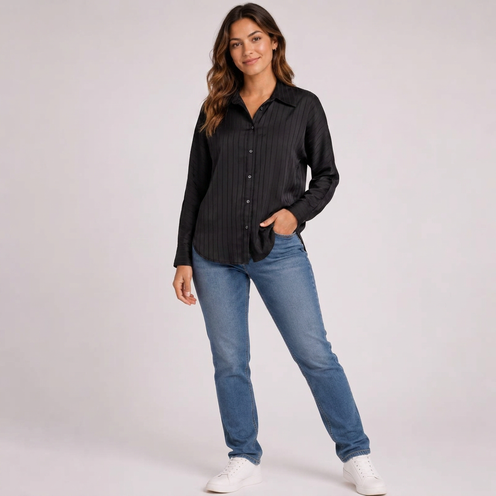 Zoe | Weites Hemd Damen Kragen Trend