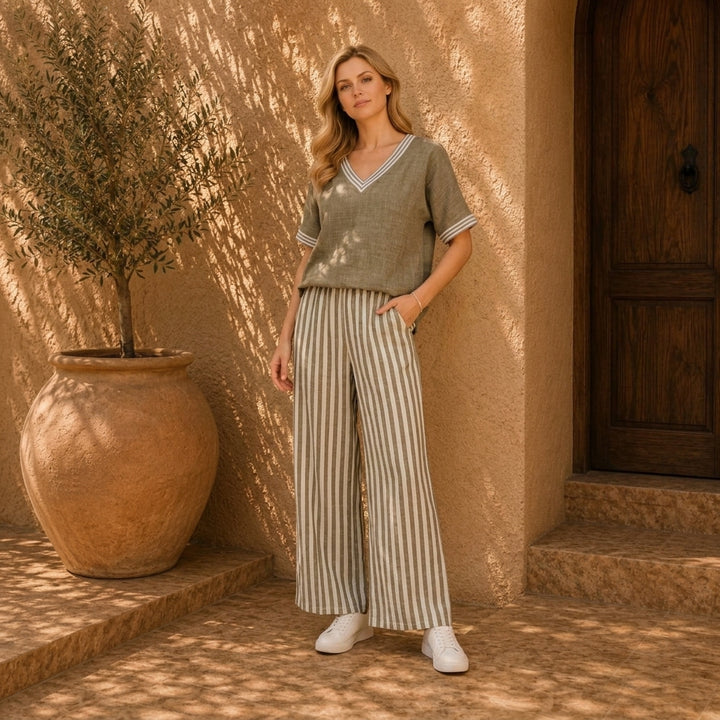 Ella | Stilvolles Gestreiftes Damen Set Chic
