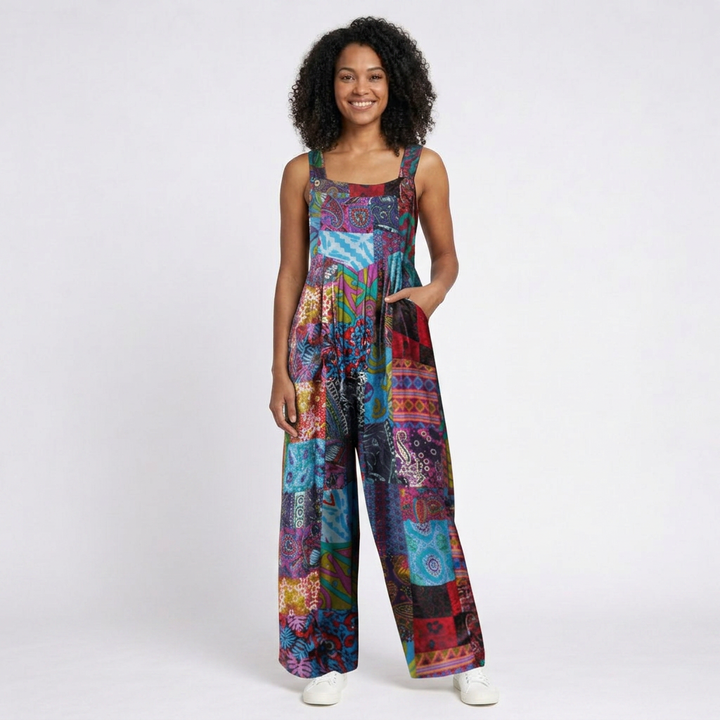 Mirela | Luftige Latzhose mit Blumenmuster