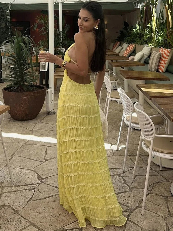 Camilla | Maxikleid mit offenem Rücken für Sommer