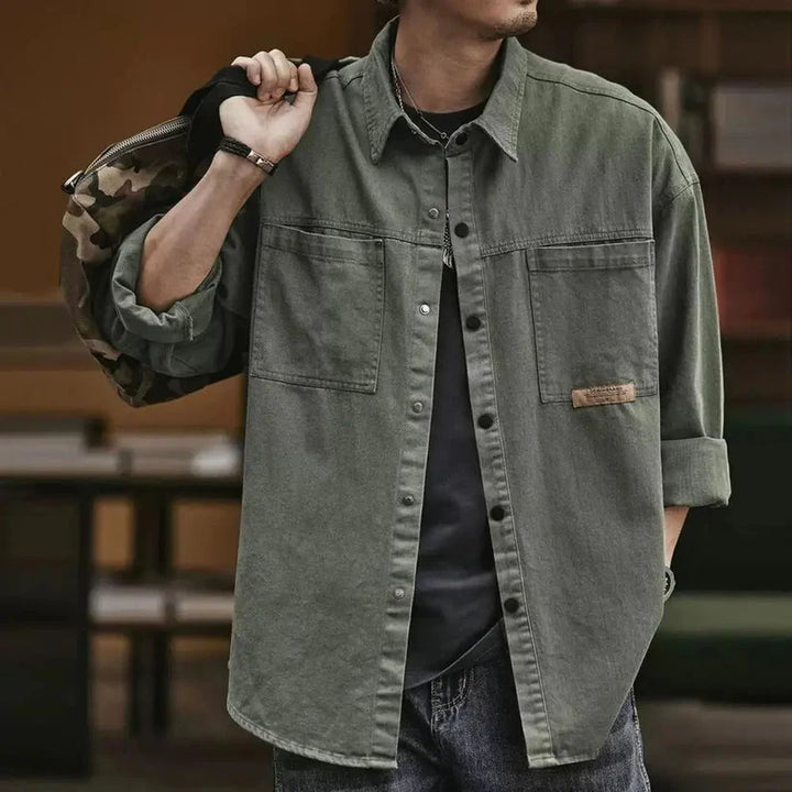 Massimo | Weites Vintage-Freizeithemd für Herren im Oversize-Stil
