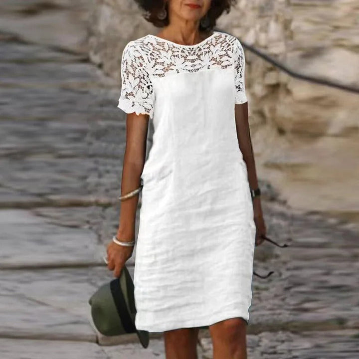Frances Baumwoll-Leinen-Spitzenkleid für Sommerfeste