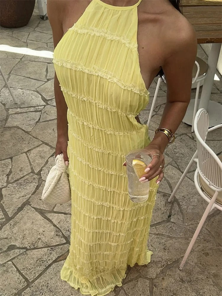 Camilla | Maxikleid mit offenem Rücken für Sommer