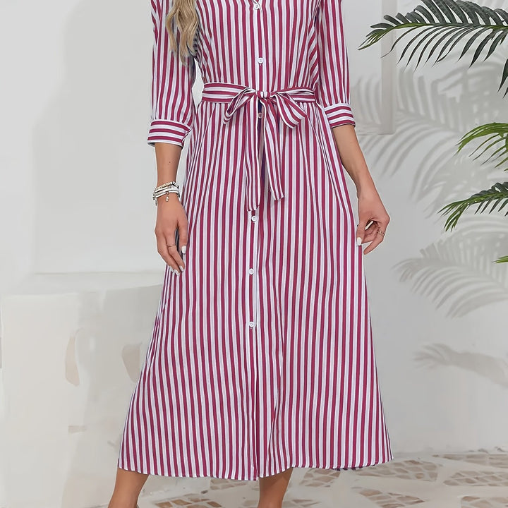 Livia | Zeitloses Hemdkleid mit modischem Gürtel