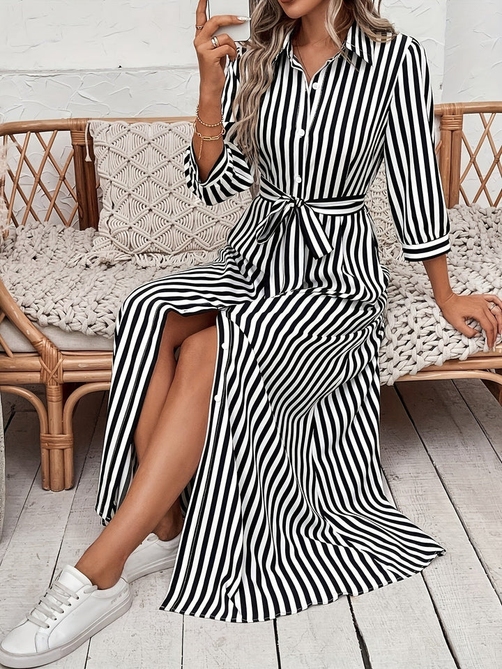 Livia | Zeitloses Hemdkleid mit modischem Gürtel