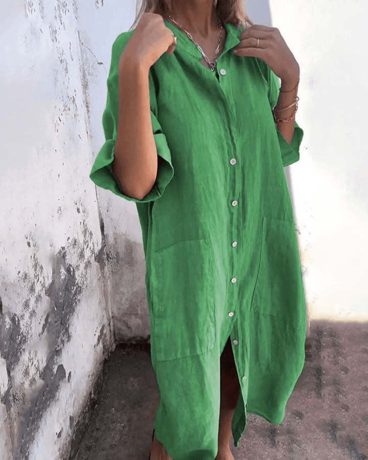 Kira | leichtes hemdkleid damen look