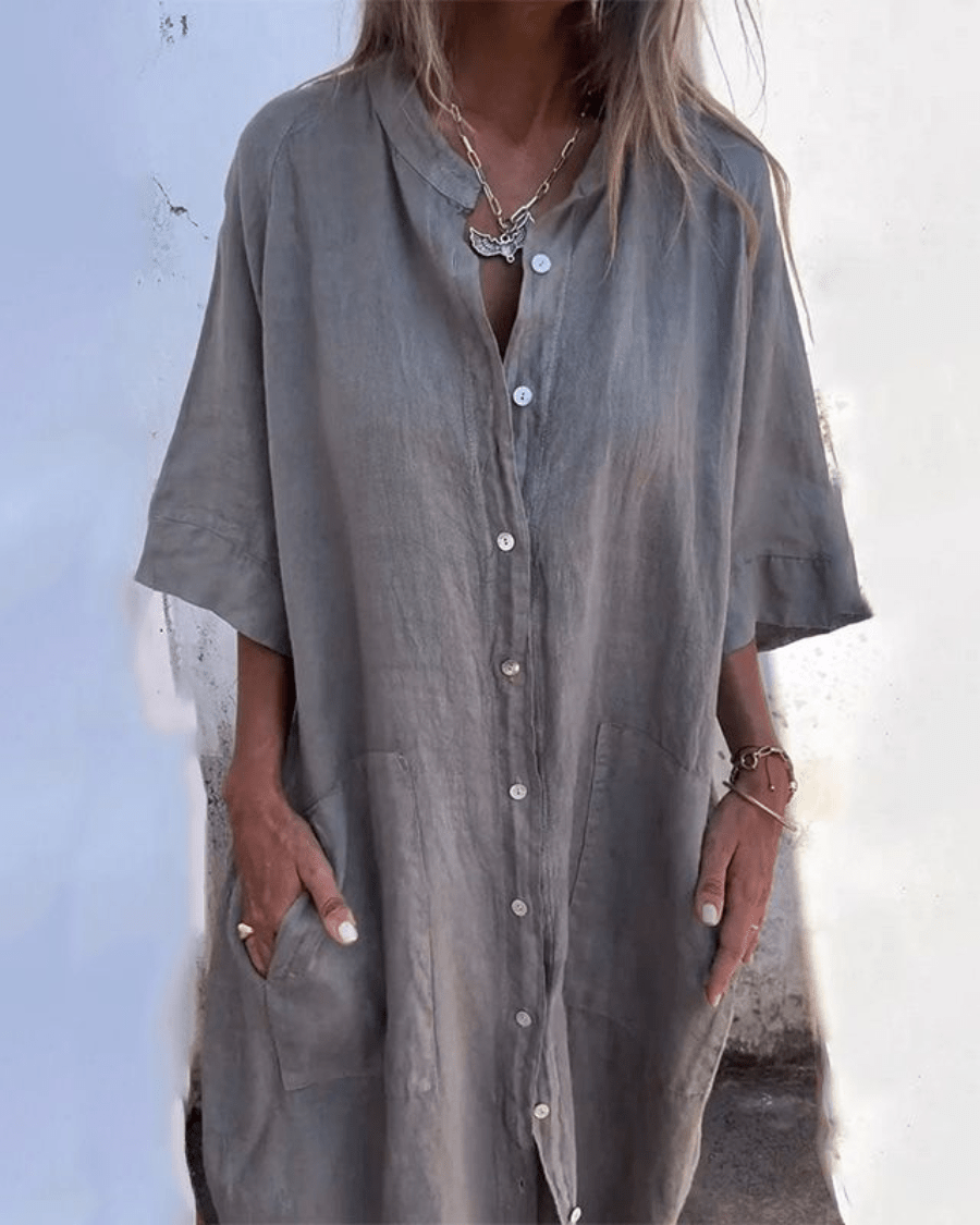 Kira | leichtes hemdkleid damen look