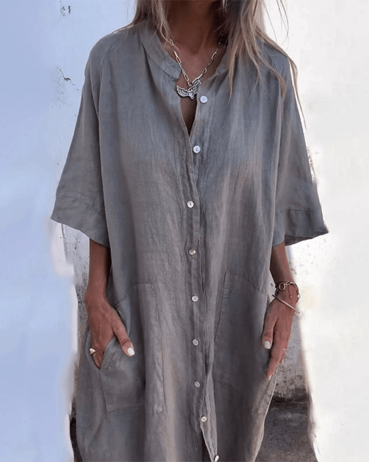 Kira | leichtes hemdkleid damen look
