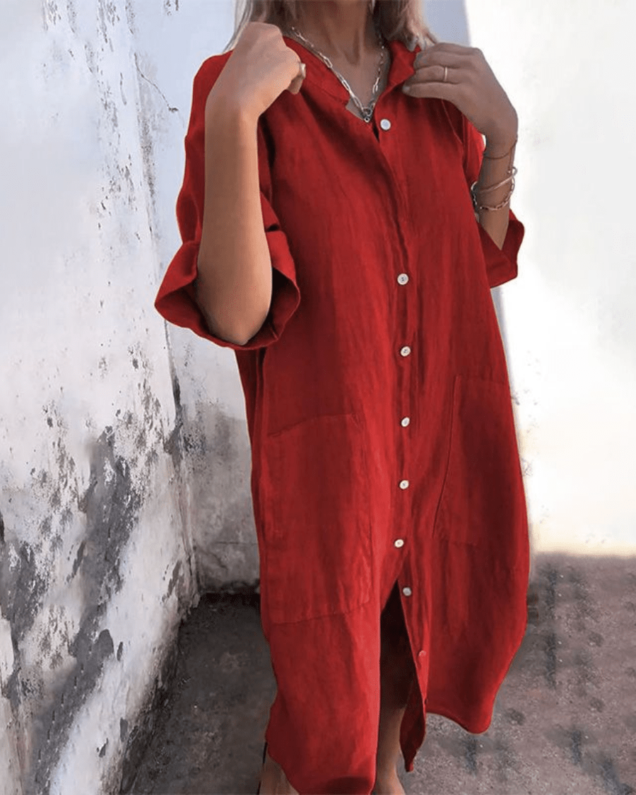 Kira | leichtes hemdkleid damen look