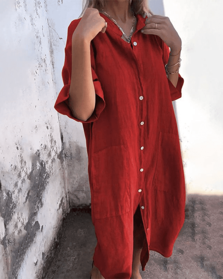 Kira | leichtes hemdkleid damen look