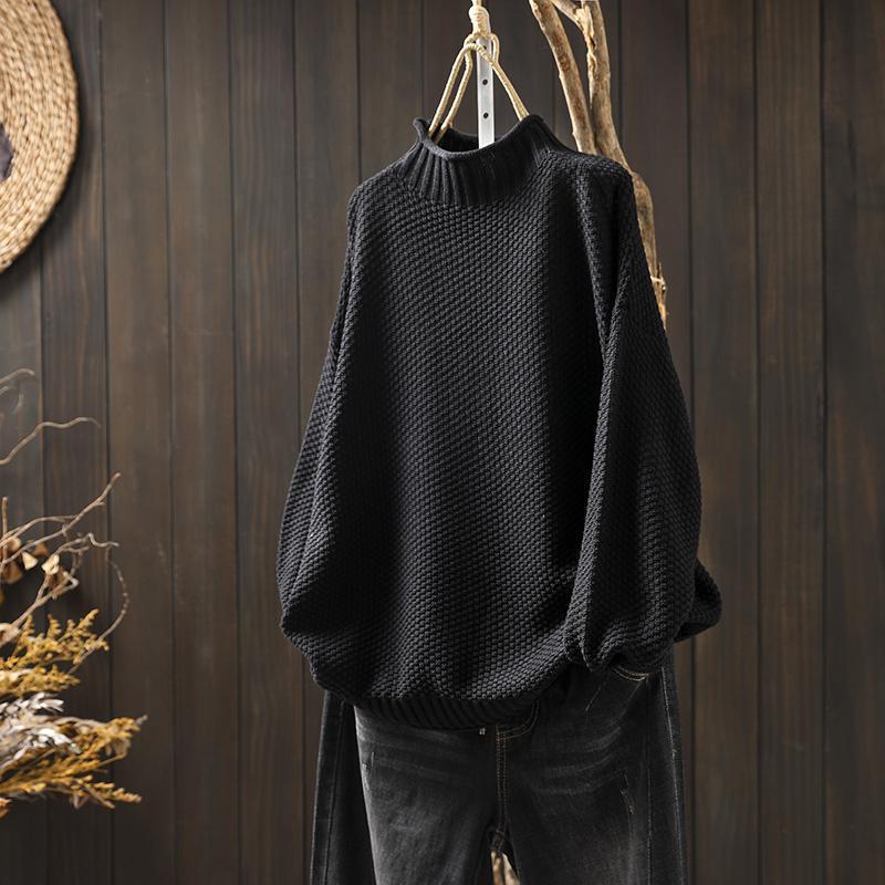 MINA | PULLOVER MIT ROLLKRAGEN aus Strick mit lockerer Passform