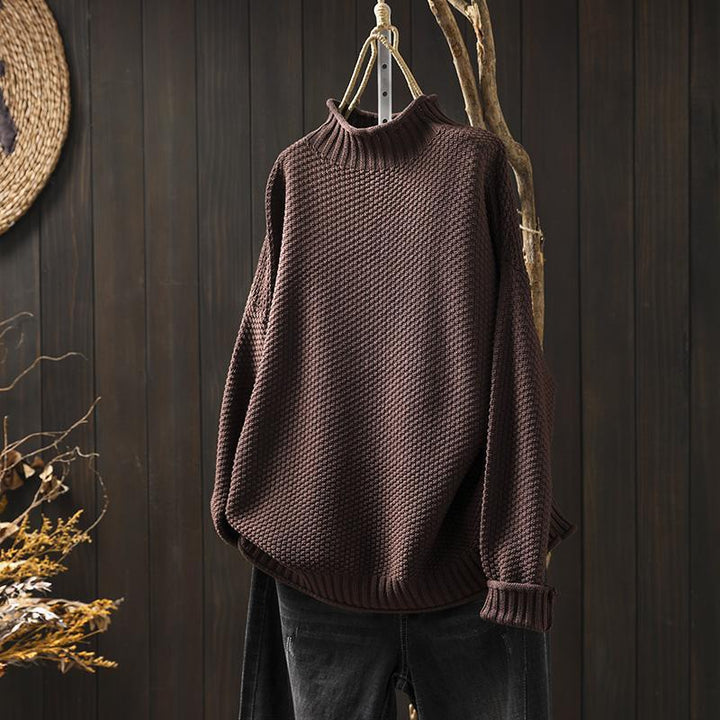 MINA | PULLOVER MIT ROLLKRAGEN aus Strick mit lockerer Passform
