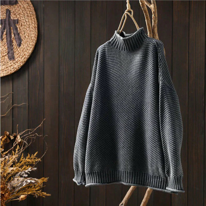 MINA | PULLOVER MIT ROLLKRAGEN aus Strick mit lockerer Passform