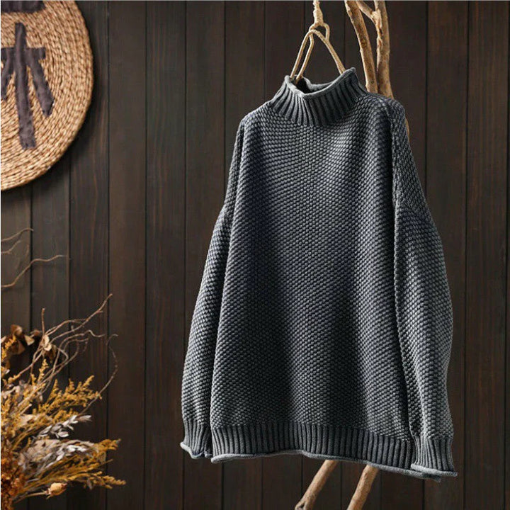 MINA | PULLOVER MIT ROLLKRAGEN aus Strick mit lockerer Passform