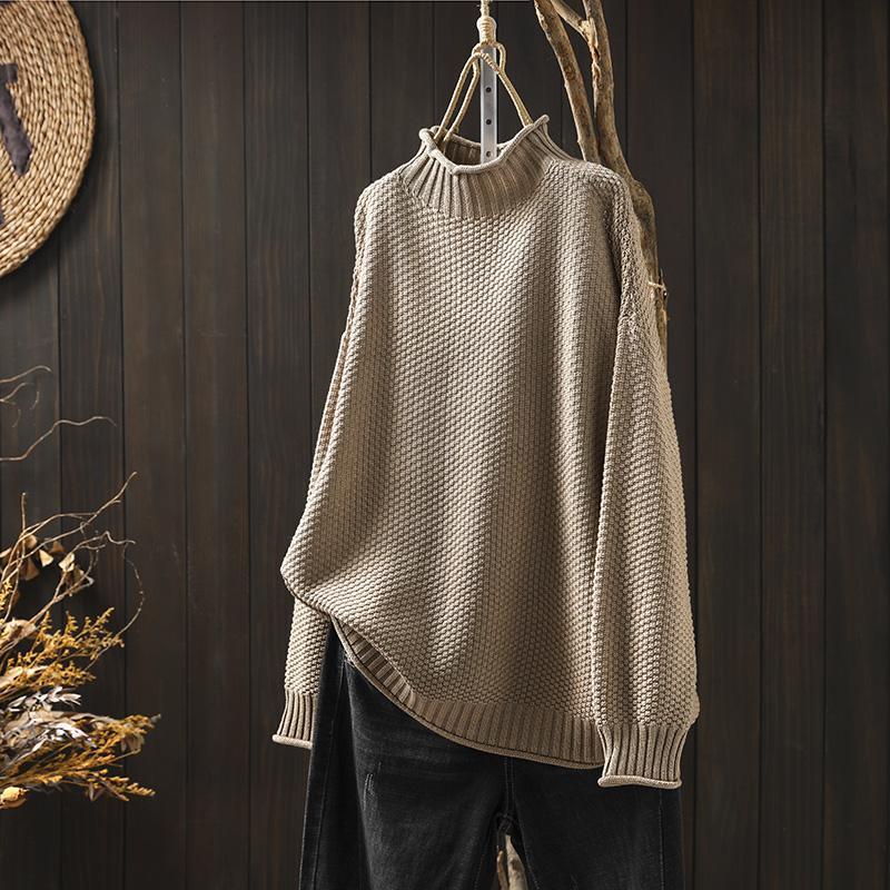 MINA | PULLOVER MIT ROLLKRAGEN aus Strick mit lockerer Passform