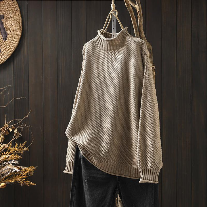 MINA | PULLOVER MIT ROLLKRAGEN aus Strick mit lockerer Passform