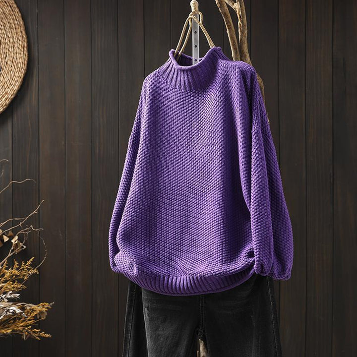 MINA | PULLOVER MIT ROLLKRAGEN aus Strick mit lockerer Passform