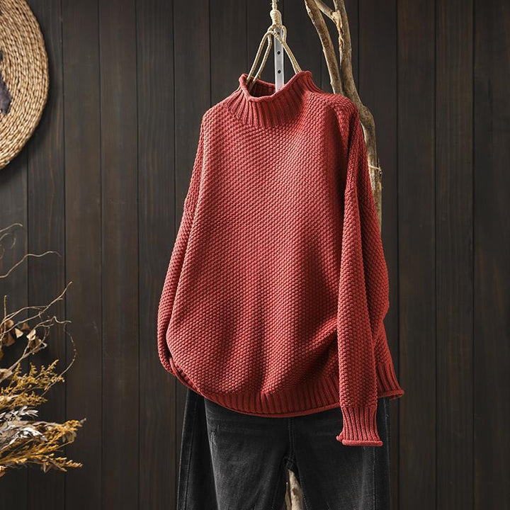 MINA | PULLOVER MIT ROLLKRAGEN aus Strick mit lockerer Passform