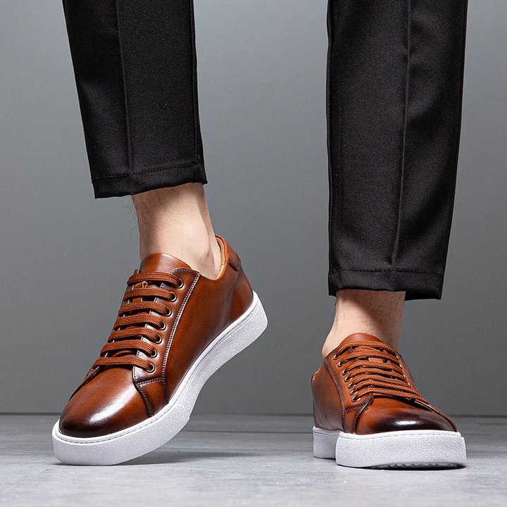 Simon | Hochwertige Herren Leder Sneakers Look