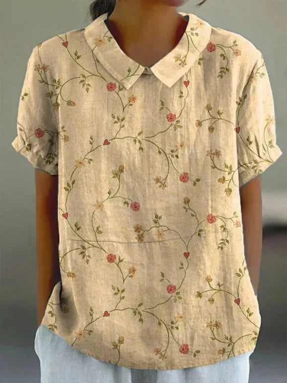 Sally | Süße Bluse mit pastoralem Blumenmuster