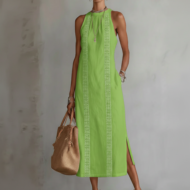 Lina | Stilvolles Midi Leinen Kleid Damen
