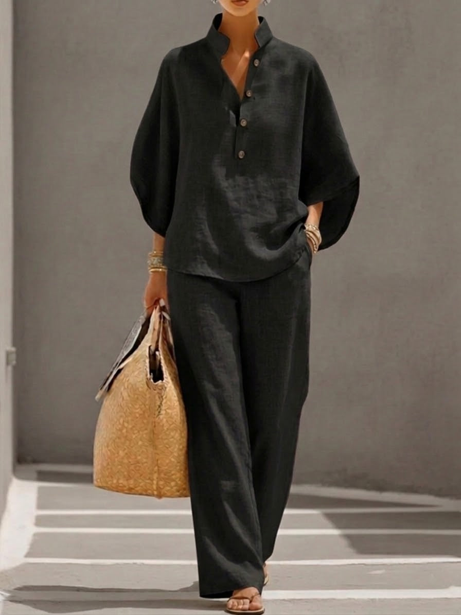 Hannah | Elegantes Set Damen Weite Hose Look