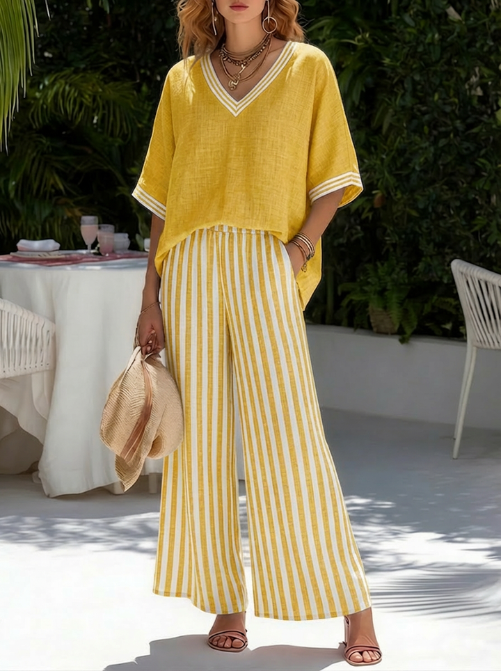 Ella | Stilvolles Gestreiftes Damen Set Chic