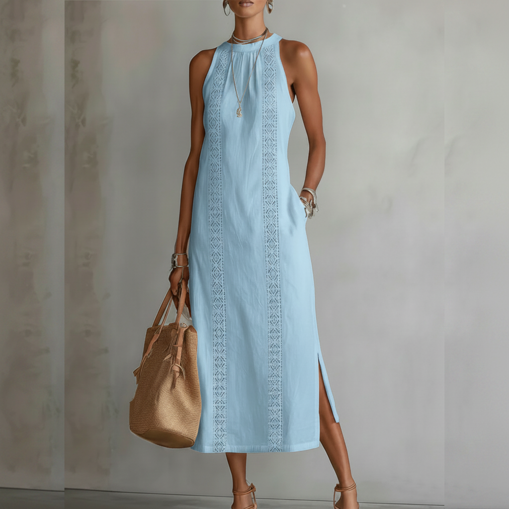 Lina | Stilvolles Midi Leinen Kleid Damen