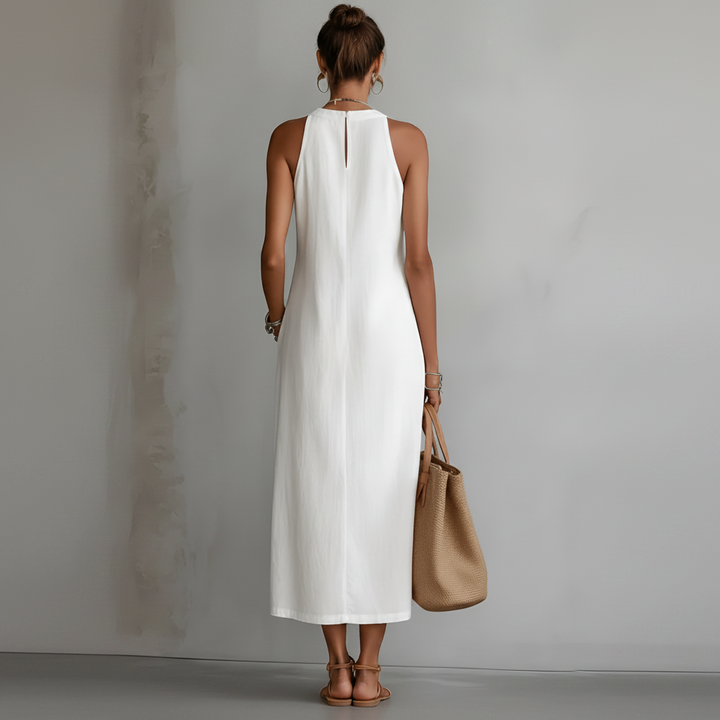 Lina | Stilvolles Midi Leinen Kleid Damen
