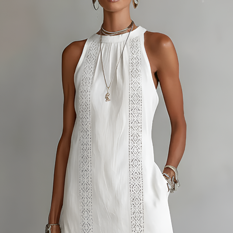 Lina | Stilvolles Midi Leinen Kleid Damen