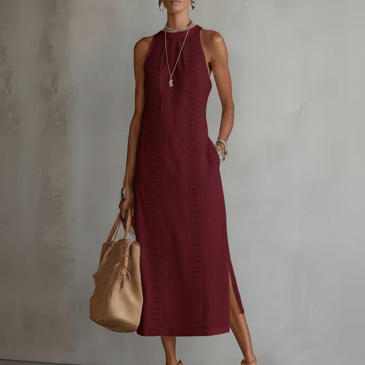 Lina | Stilvolles Midi Leinen Kleid Damen