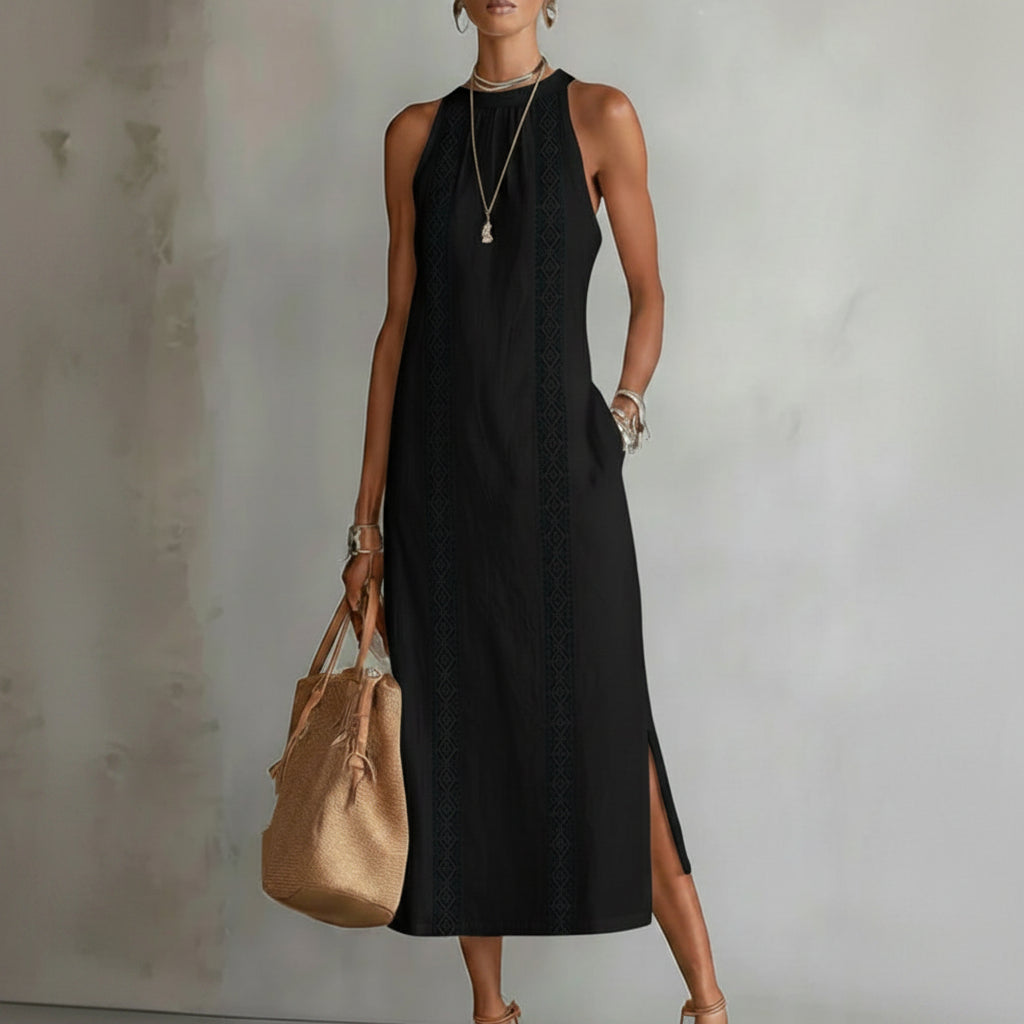 Lina | Stilvolles Midi Leinen Kleid Damen