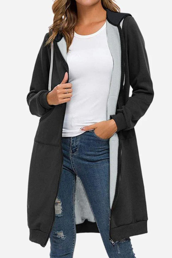 Sweatshirt | Übergroß mit langer Kapuze und Zipper