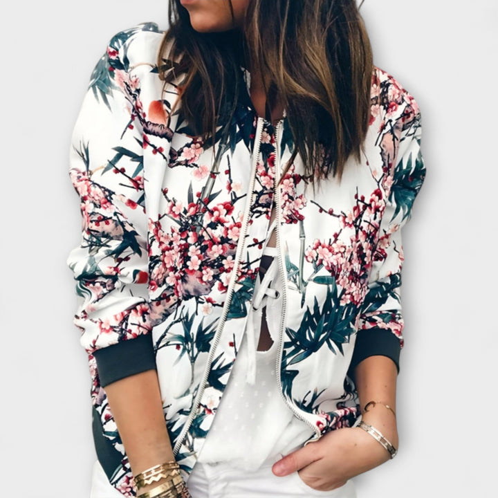 Emma | Elegante Bomberjacke für Damen mit Blumen