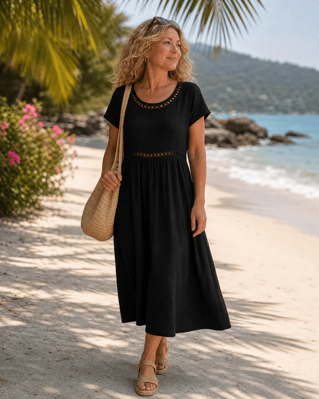 Hannah | Baumwoll Leinen Midi Kleid Modern