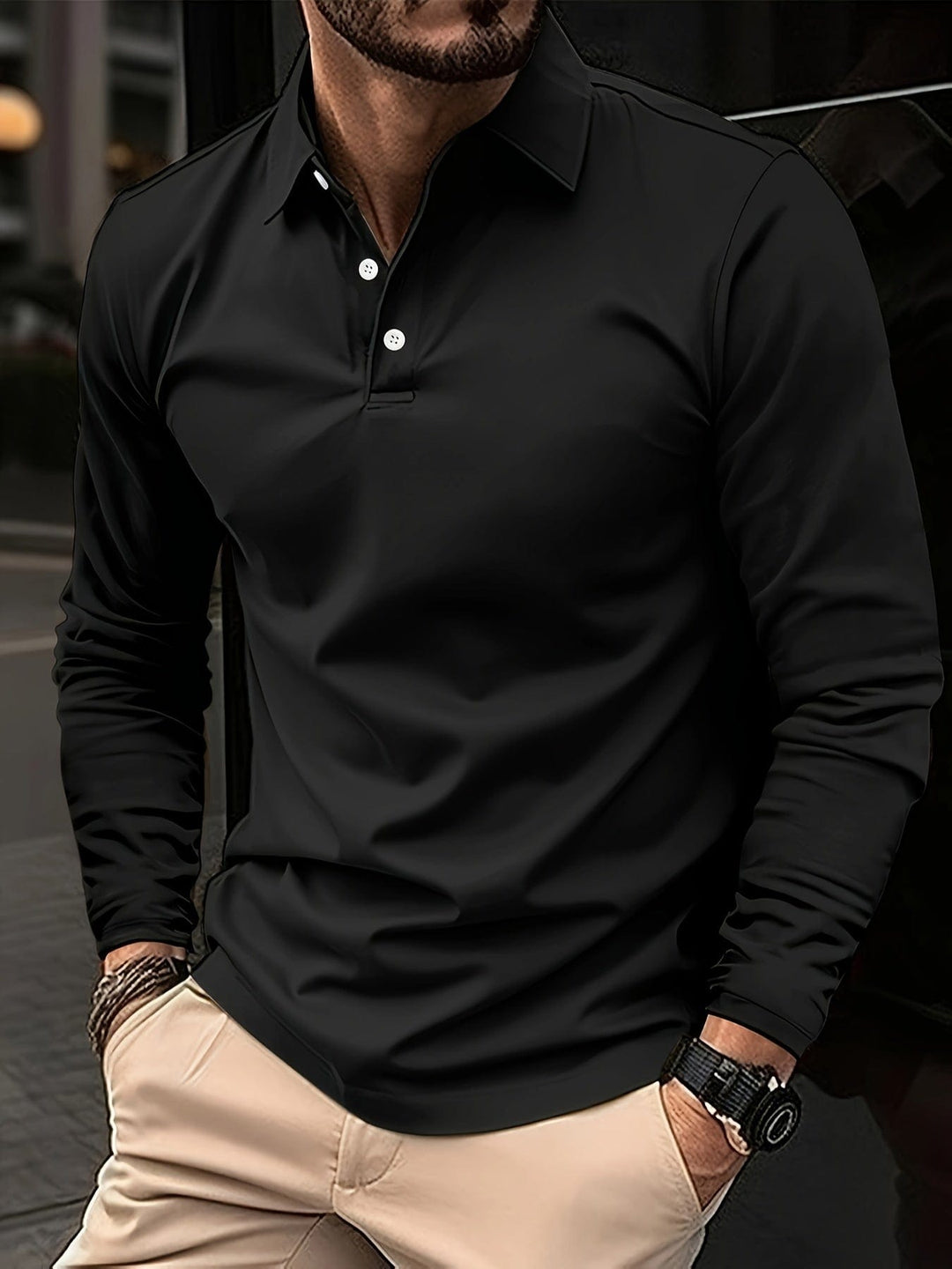 Markus | Langärmliges Poloshirt mit Stilfaktor