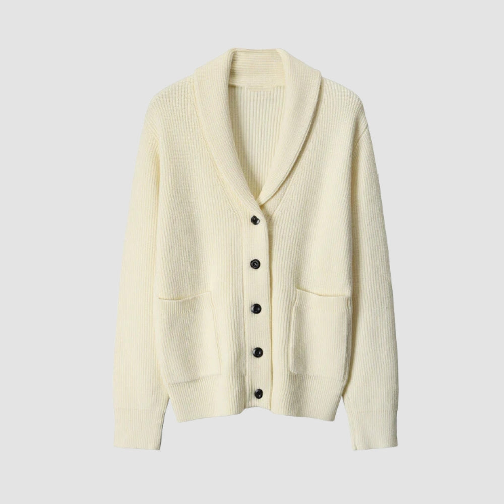Old Money Strickjacke mit klassischem V-Ausschnitt