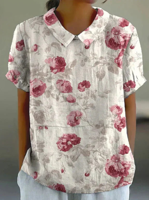 Sally | Süße Bluse mit pastoralem Blumenmuster