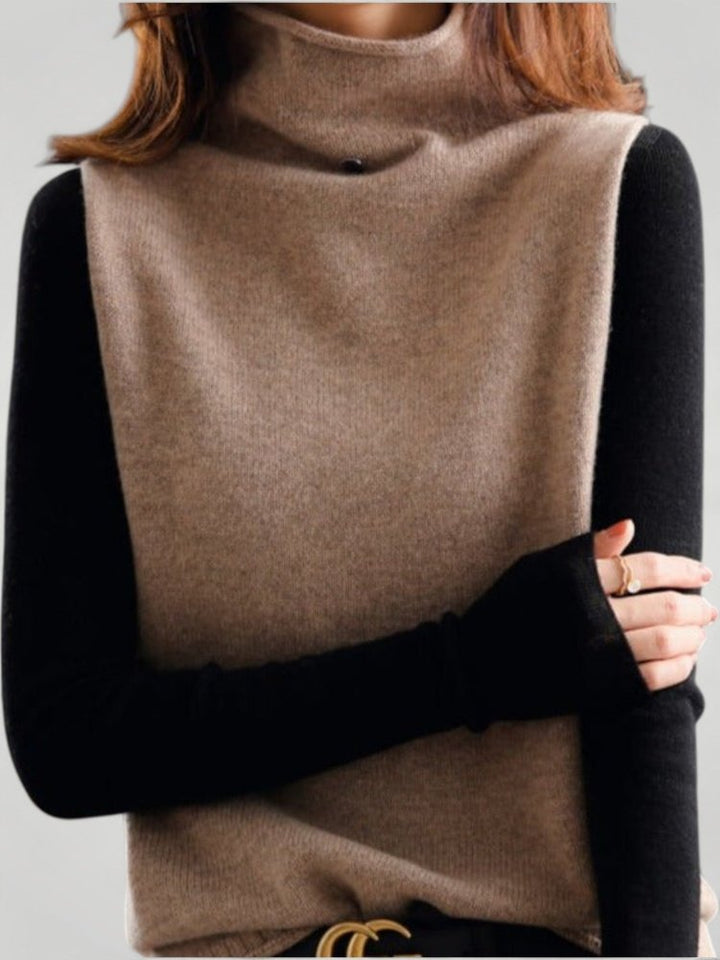 Helga | Retro Rollkragenpullover mit Farbblock