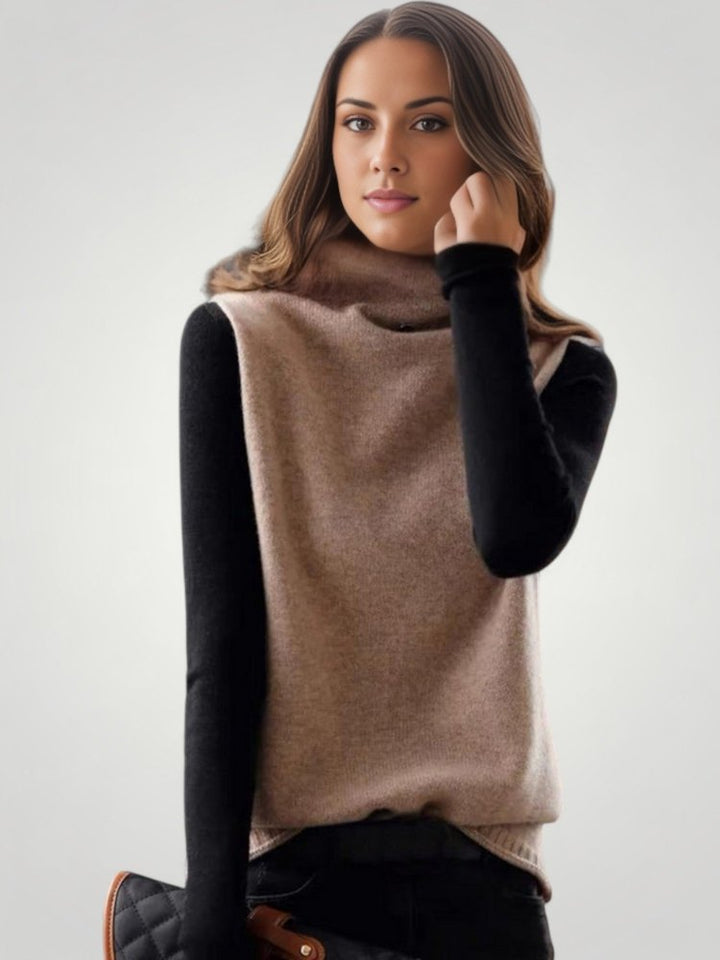 Helga | Retro Rollkragenpullover mit Farbblock