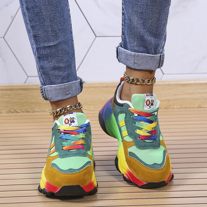 Azura | SwiftStep Bequeme Regenbogen Turnschuhe