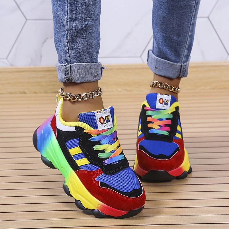 Azura | SwiftStep Bequeme Regenbogen Turnschuhe