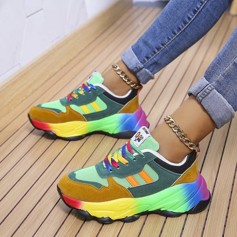 Azura | SwiftStep Bequeme Regenbogen Turnschuhe