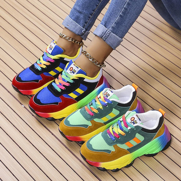Azura | SwiftStep Bequeme Regenbogen Turnschuhe