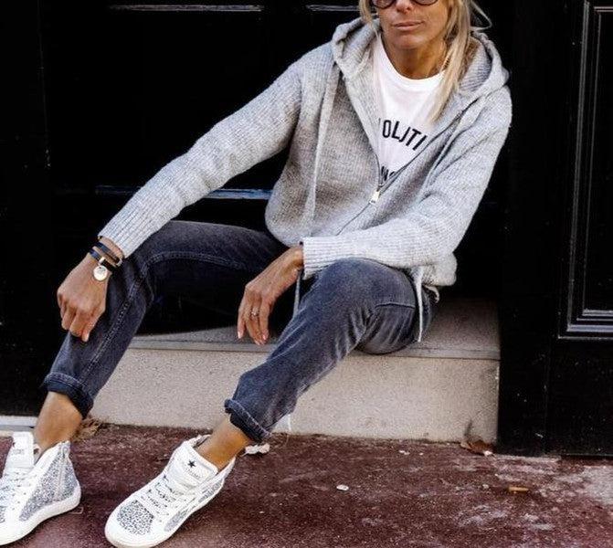 Kapuzenpullover mit Reißverschluss und Taschen