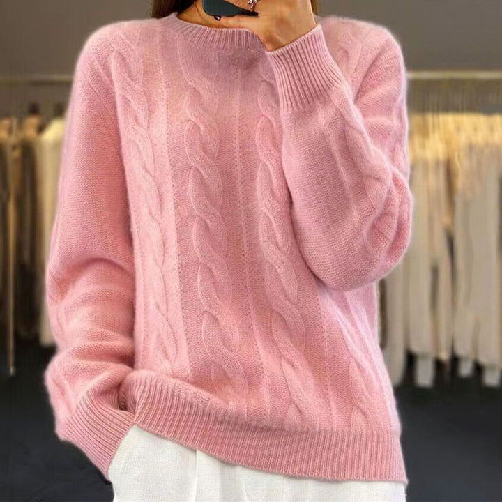 Tiffany | Warmer Strickpullover mit modischem Zopfmuster