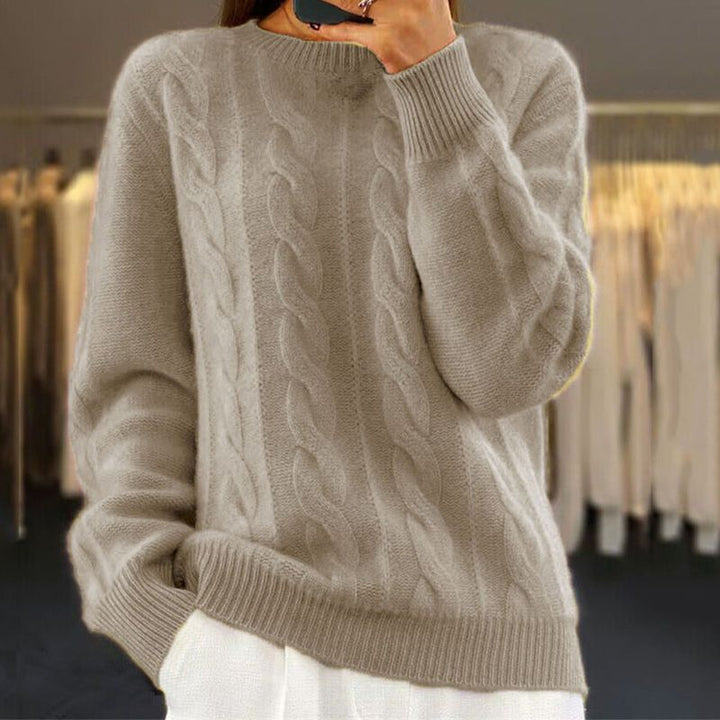 Tiffany | Warmer Strickpullover mit modischem Zopfmuster
