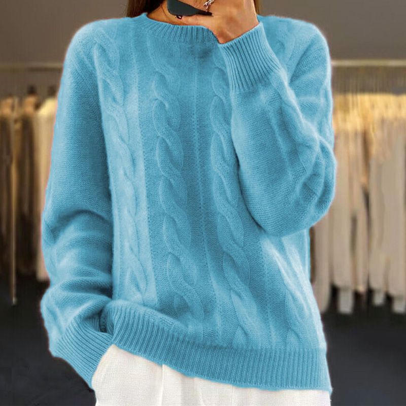 Tiffany | Warmer Strickpullover mit modischem Zopfmuster